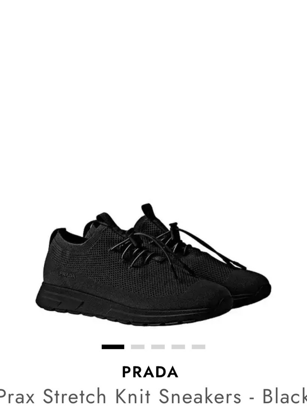Prada Men's Black Knit Slip-On Athletic Shoes
